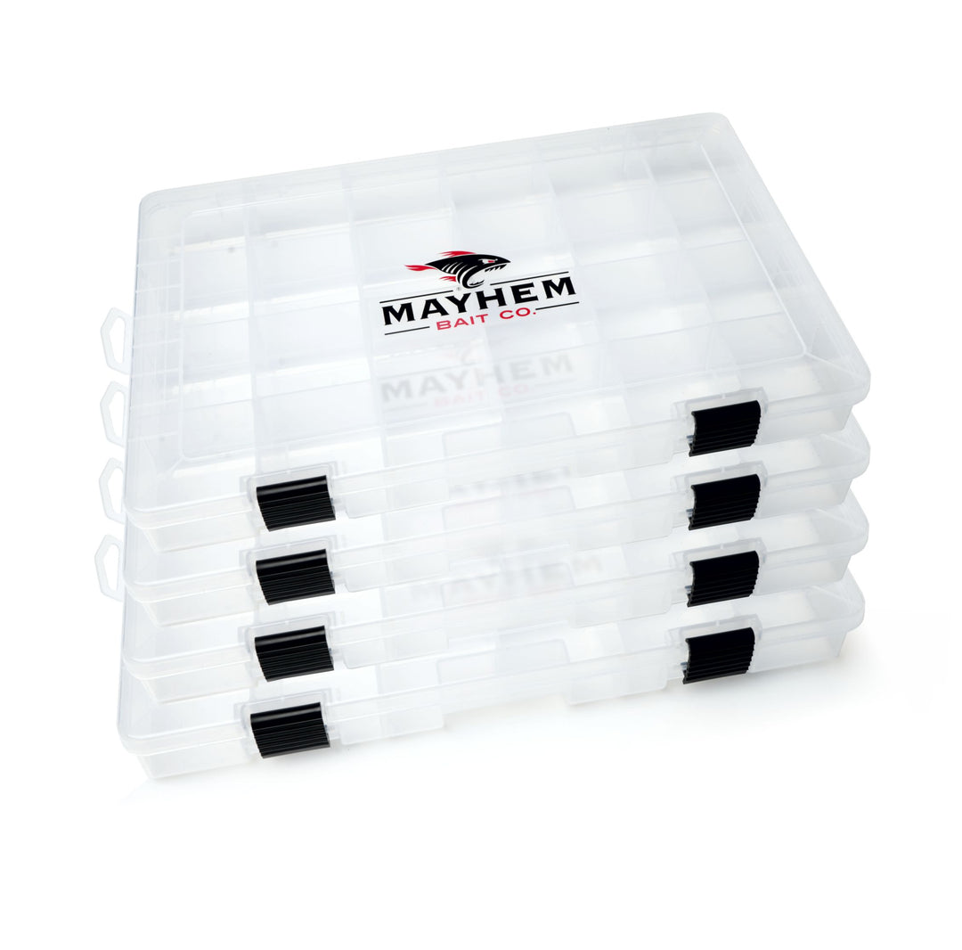 bait box brand tackle box Mayhem Co Plastic Organizer – LIQUID MAYHEM Burn/X‑Small/Container Color:Glow White Search Bait and accessories are kept Fishing Rod Action, Power